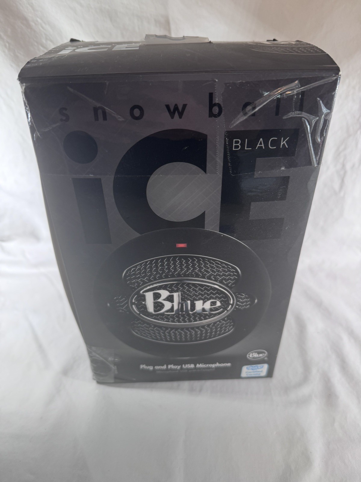 Blue USB Microphone Black Plug and Play open box never used
