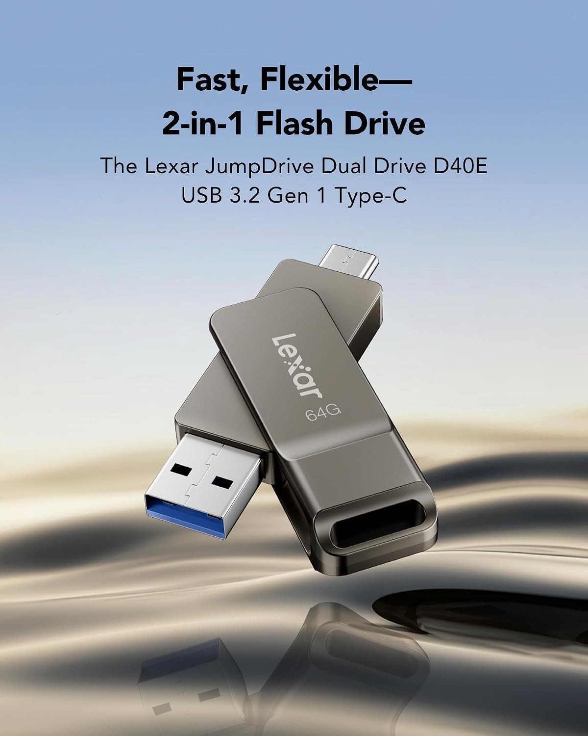 Compact 64GB USB 3.2 Jump Drive – Durable Metal Housing & Security Features