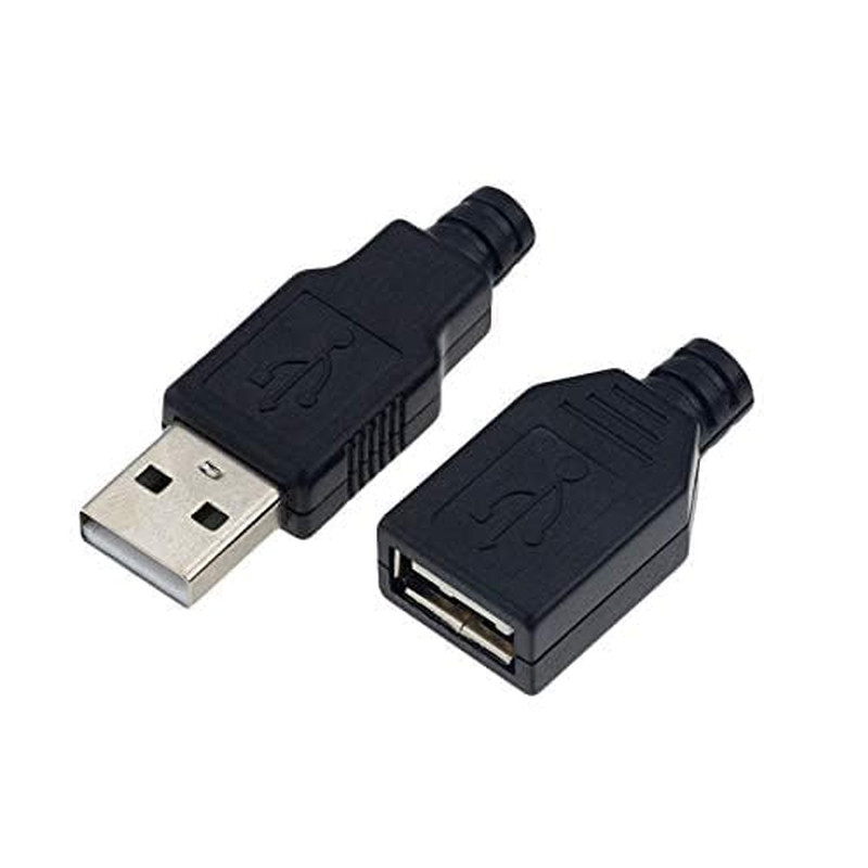 Vizgiz 10 Pack USB Plug Replacement 4 PIN Type a Female Male Socket Connector