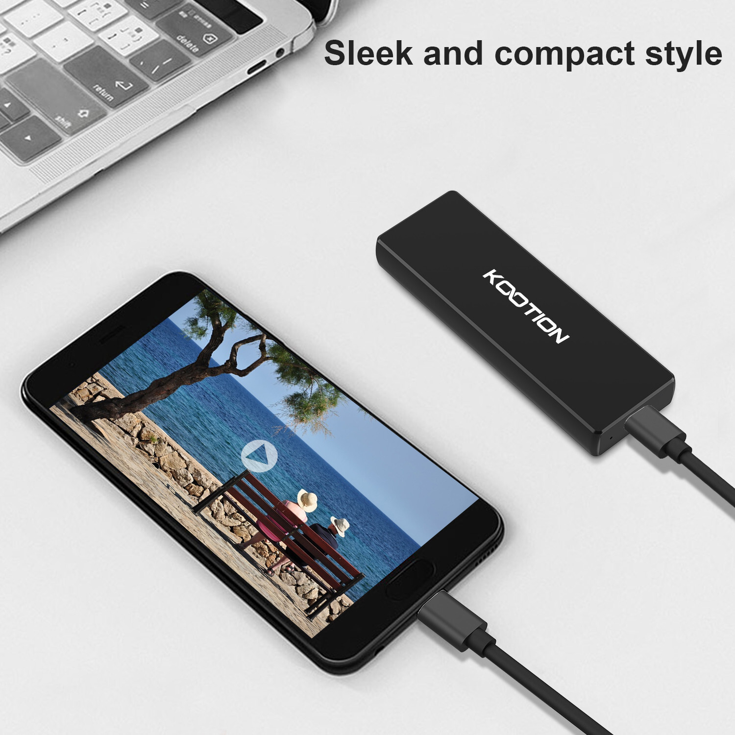 Kootion USB 3.1 1TB Portable External SSD External Hard Drive transit to 500MB/s
