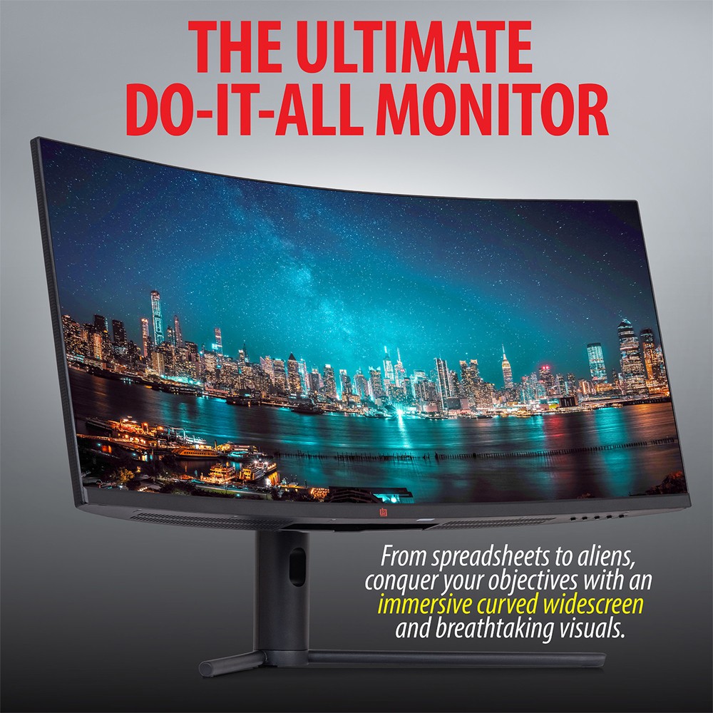 Deco Gear 34″ 3440×1440 21:9 Ultrawide Curved Monitor + 1 Year Extended Warranty