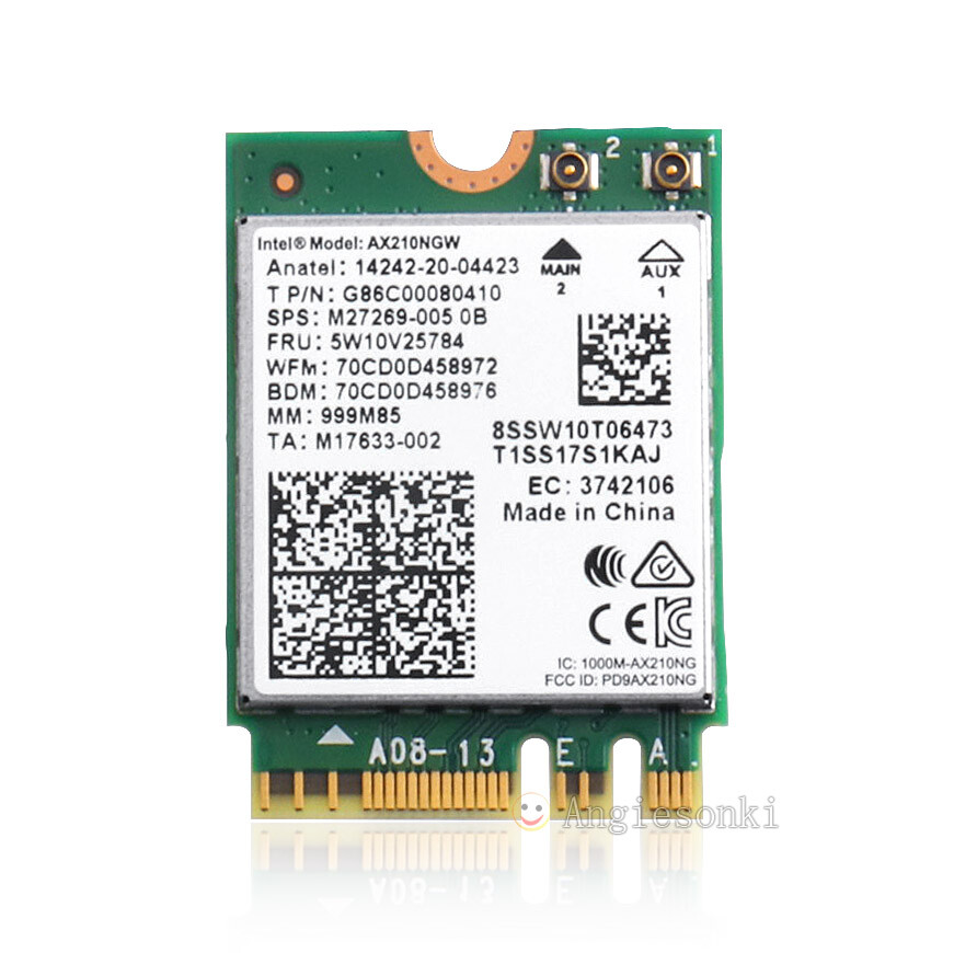 Intel AX210 Dual Band Bluetooth 5.2 Wifi 6E M.2 Card 3000Mbps Network Adapter