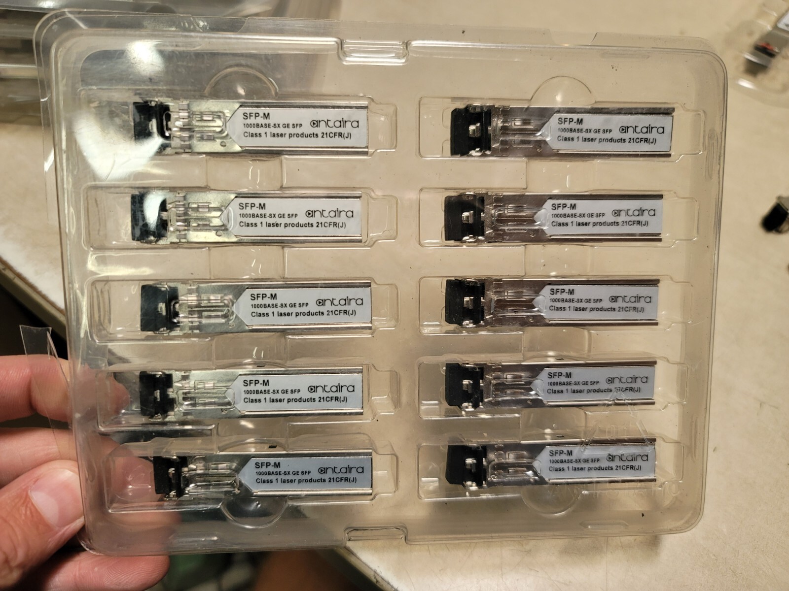 LOT OF 10 Antaira 1 Gigabit Fiber SFP Transceiver, Multi Mode 550M / LC / 850nm