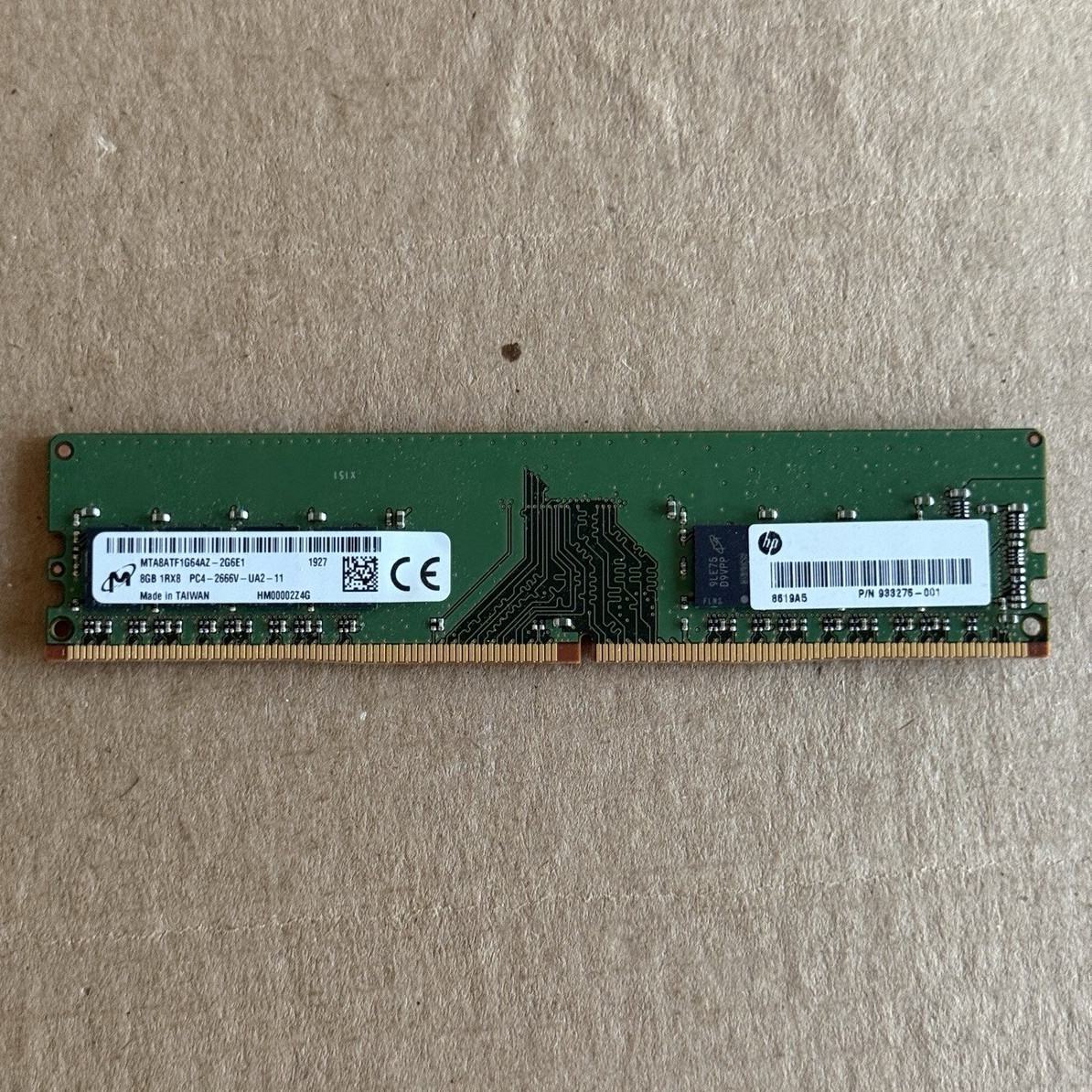 HP 8GB DDR4 DIMM PC4-2666V 288-Pin Unbuffered RAM MTA8ATF1G64AZ-2G6E1