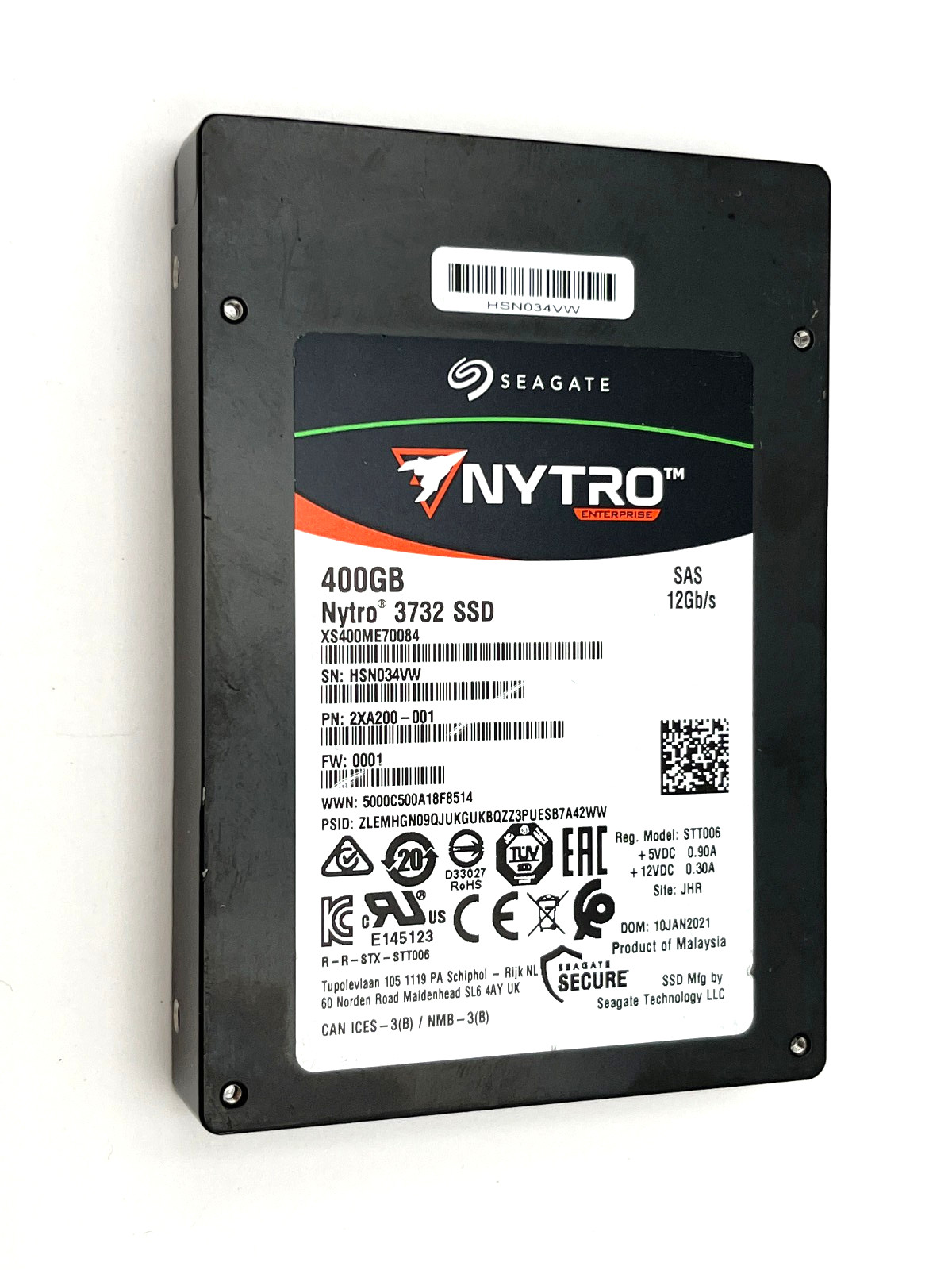 400GB SSD SAS 2.5″ Seagate NYTRO 3732 – XS400ME70084 100% Health