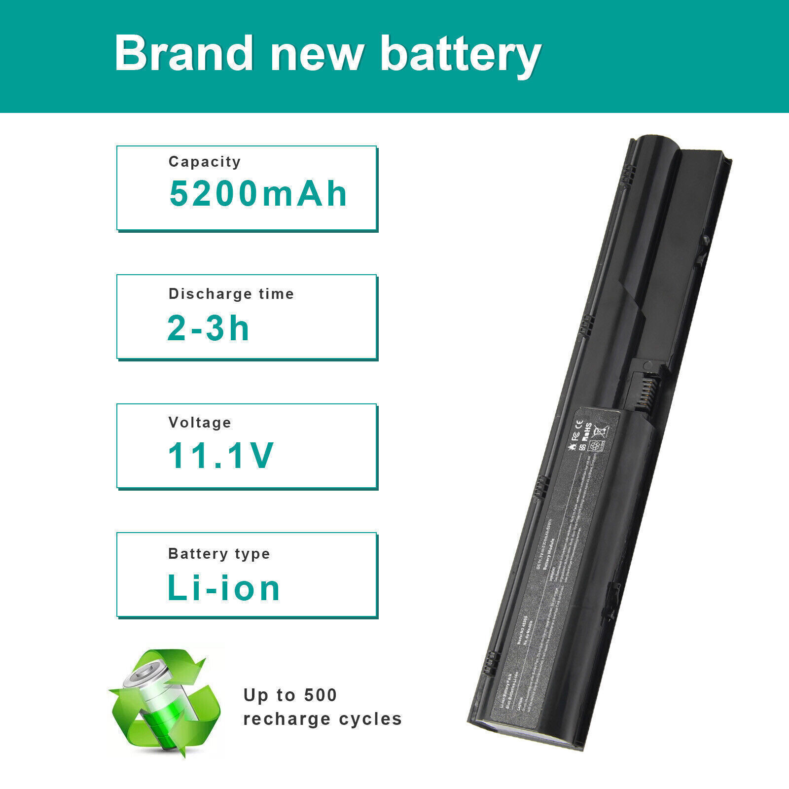 633805-001 PR06 Battery for HP ProBook 4540S 4530S 4440S 4430S 4431S 3ICR19/66-2