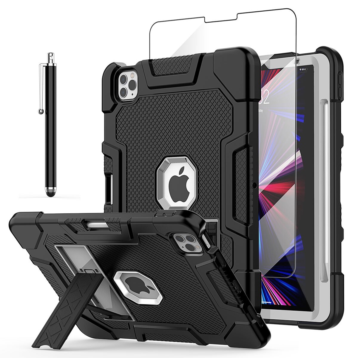 For iPad Pro 11 in 4th/3rd/2nd Gen Rugged Case Shockproof Heavy Duty Stand Cover