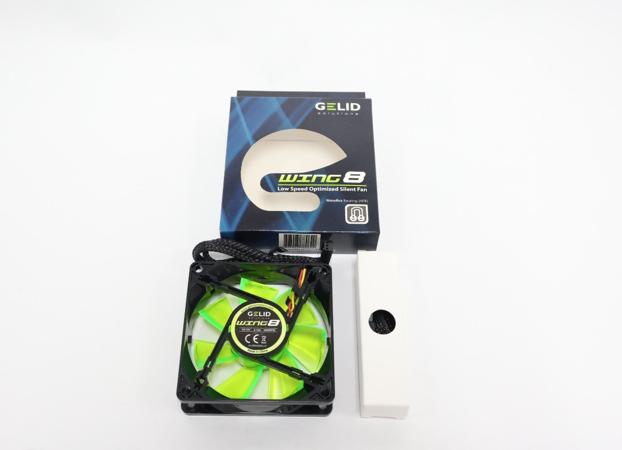 GELID Solutions WING 8 Green 80mm Silent Case Fan – Nanoflux 3 Pin Connector