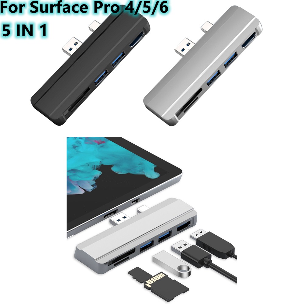USB 3.0 Micro SD SDHC Hub DP To HDMI Converter Adapter For Surface Pro 4/5/6 qq
