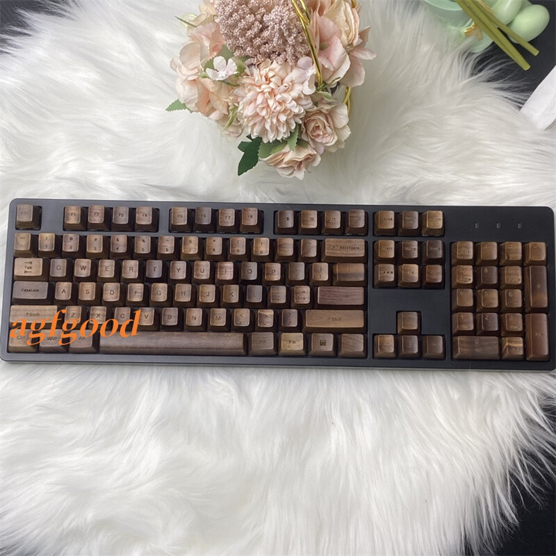 Handmade Walnut Wood Retro keycaps OEM High For Mechanical Keyboard 60/87/104