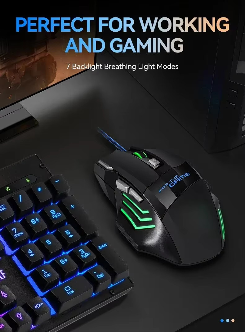 5500 DPI Gaming Mouse 7 Button USB Wired LED Breathing Fire Button Laptop PC