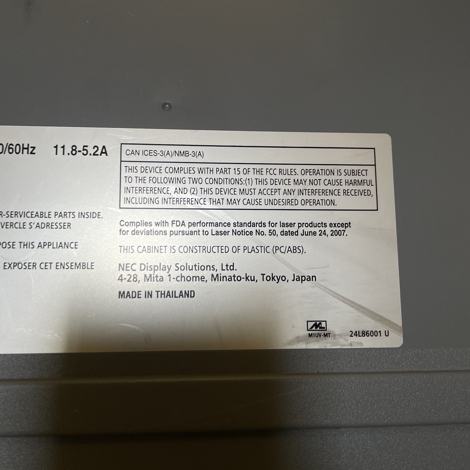 NEC NP-PA803UL 3LCD 1920×1200 8,000 Lumen Projector w/ NP41ZL Lens | 5774 Hours