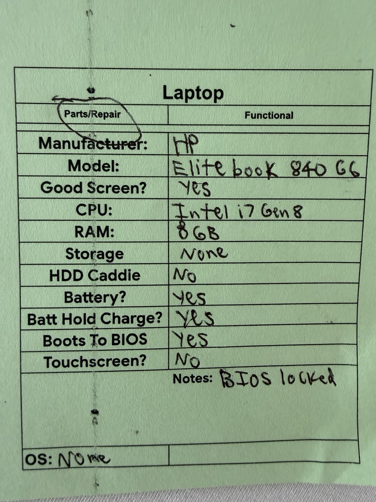 HP Elitebook 840 G6 Laptop – Good Screen – Intel i7 Gen8 – RAM 8 GB – Read Des