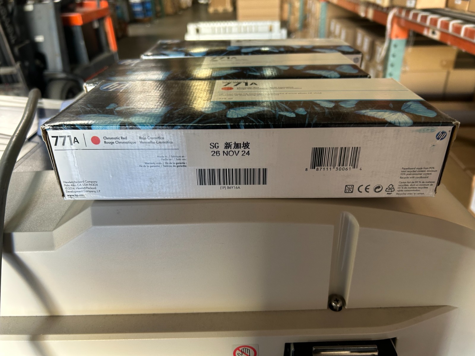 HP 771A Ink Cartridge- Chromatic Red (B6Y16A) expired
