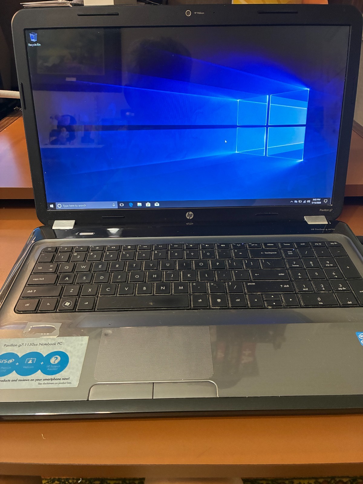 HP Pavilion g7-1150us Intel Core i3 M370 2.4 GHz