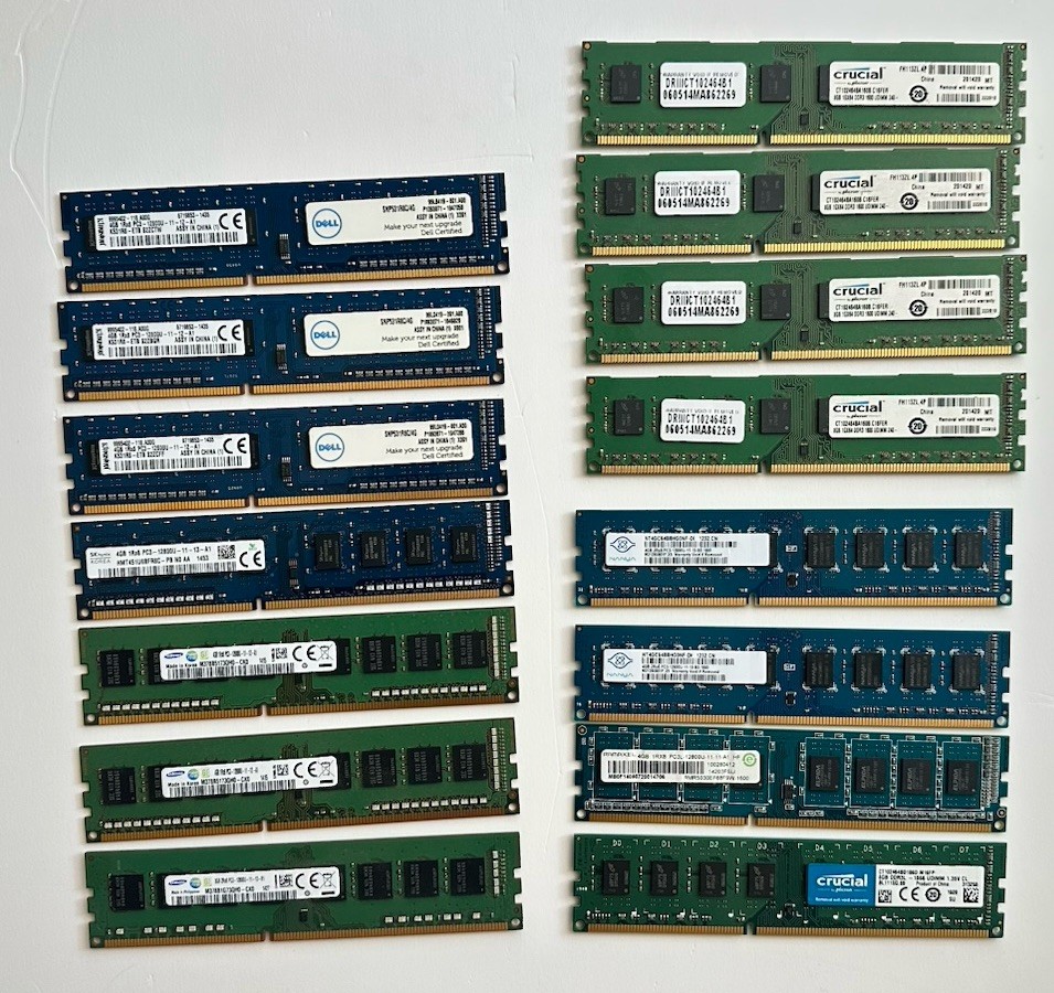 Mixed Brands Hynix, Crucial 4GB And 8GB DDR3 RAM