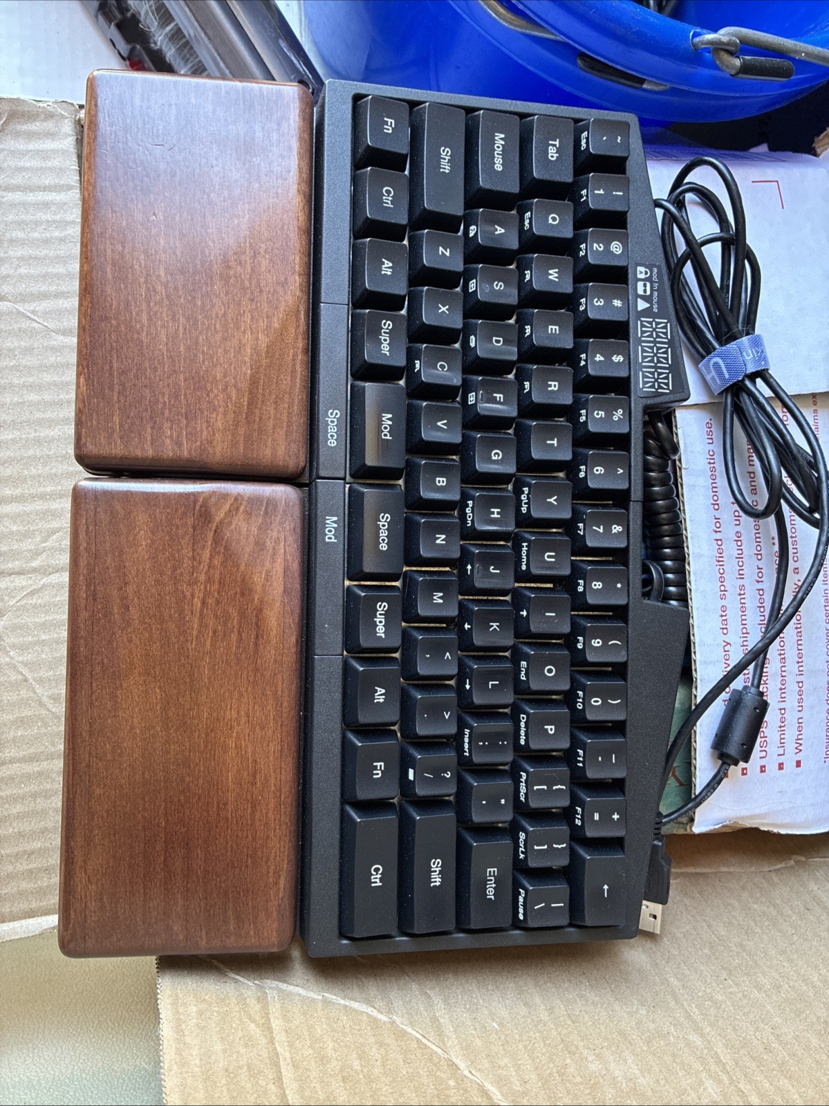 UHK60 Ultimate Hacking Keyboard with Wood Rests