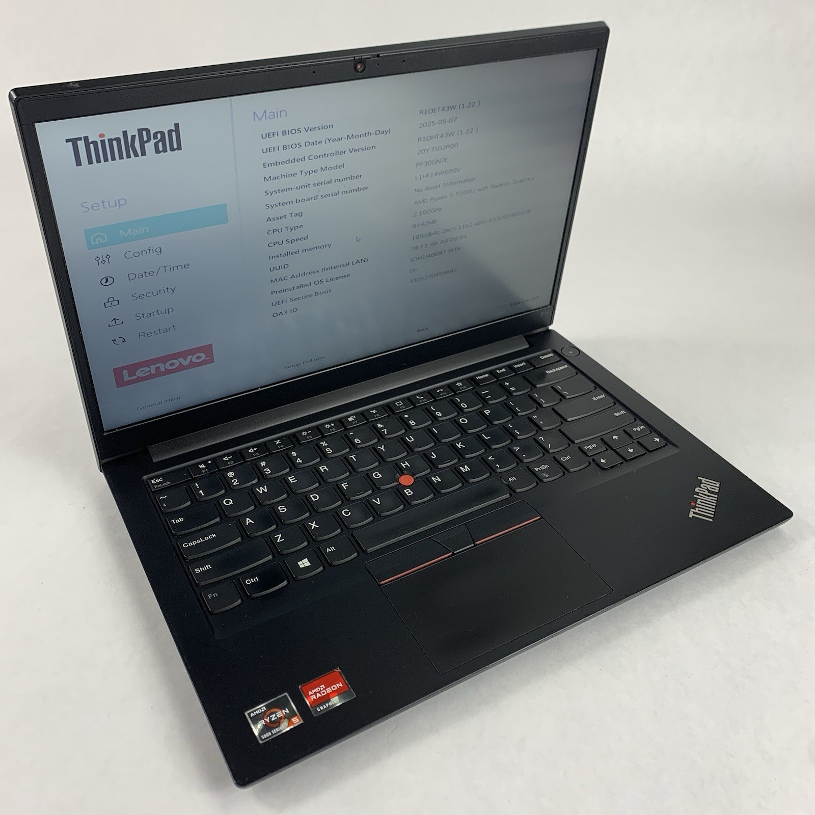 Lenovo ThinkPad E14 Gen 3 14″ Ryzen 5 5500U 2.1 Ghz 8 GB Ram No OS/HDD/AC Bezel