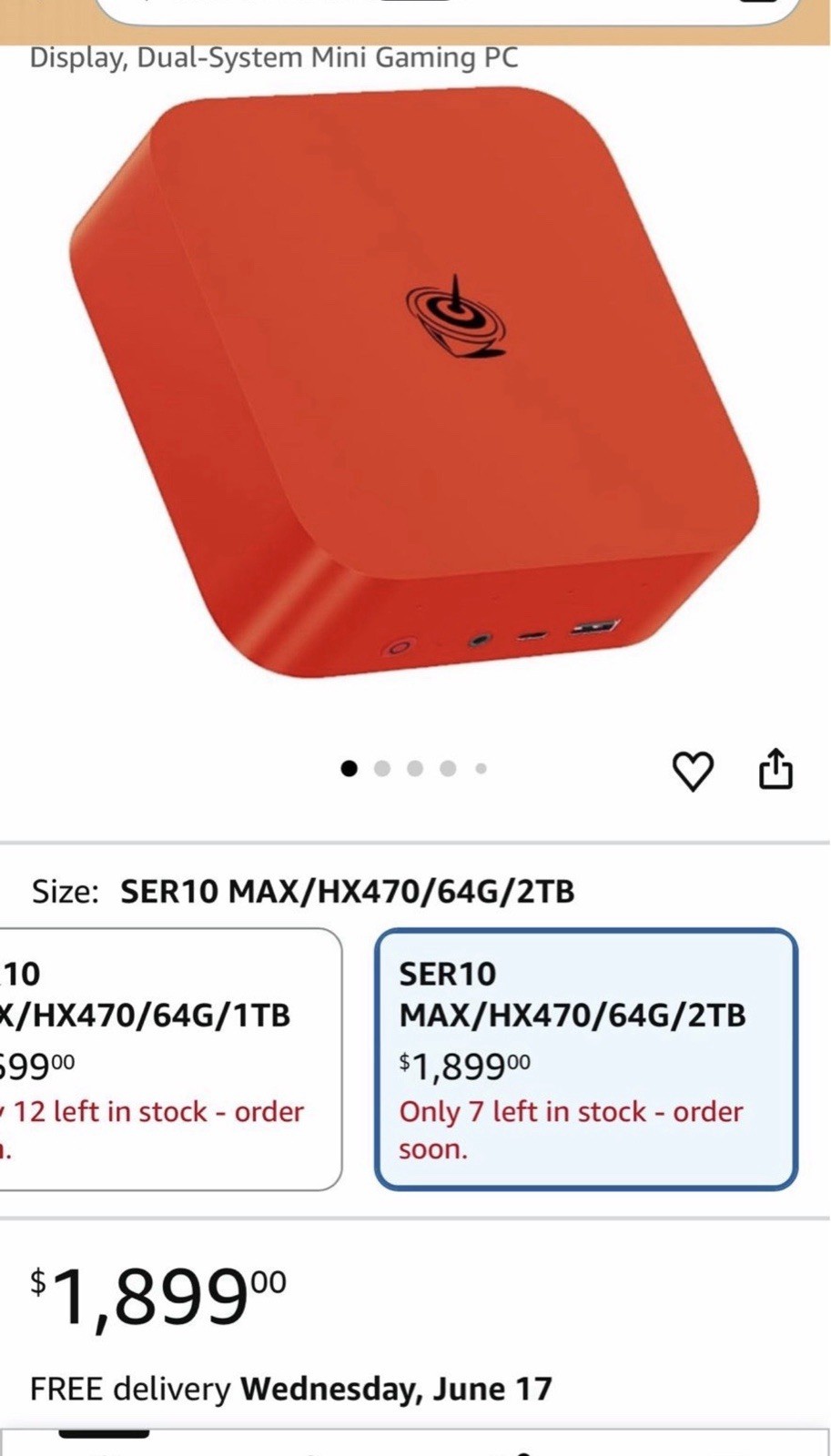 Beelink SER 10 Max 64gb 2tb Mini PC Red Lobster OEM Windows11 Pro