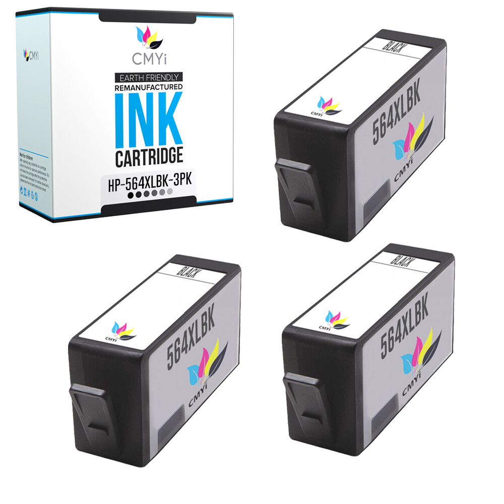 3 PK Black Ink Cartridges 564XL for HP 564 XL Cartridge Deskjet Photosmart