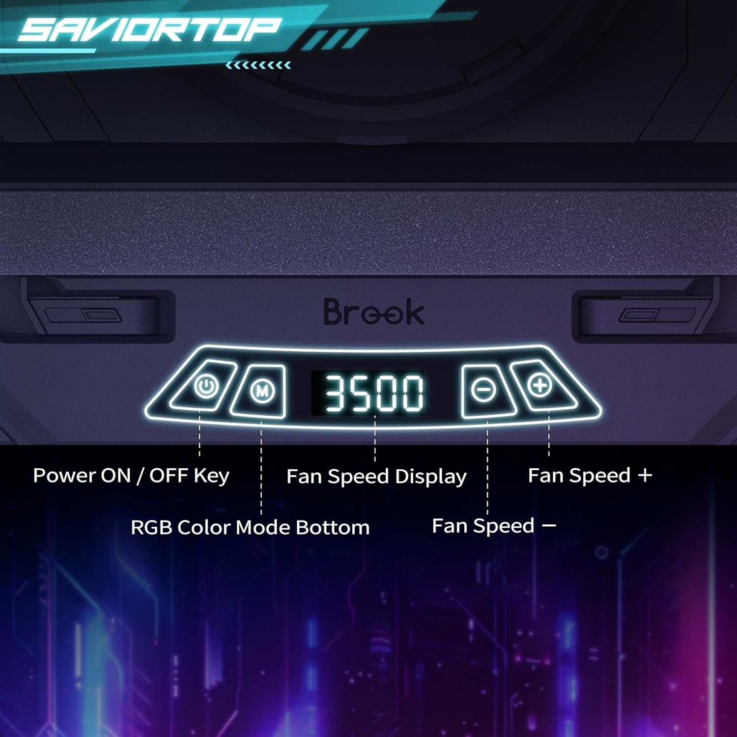 Saviortop Gaming Laptop Cooling Pad: High-Speed 3500 RPM Laptop Cooler, V.2026