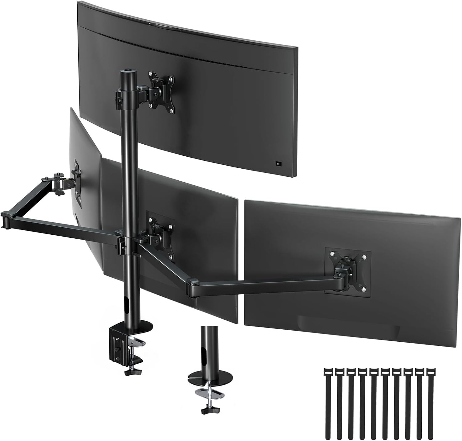 Quad Monitor Mount for 17-32 Inches – Fully Adjustable Heavy Duty 4 Monitor Arm