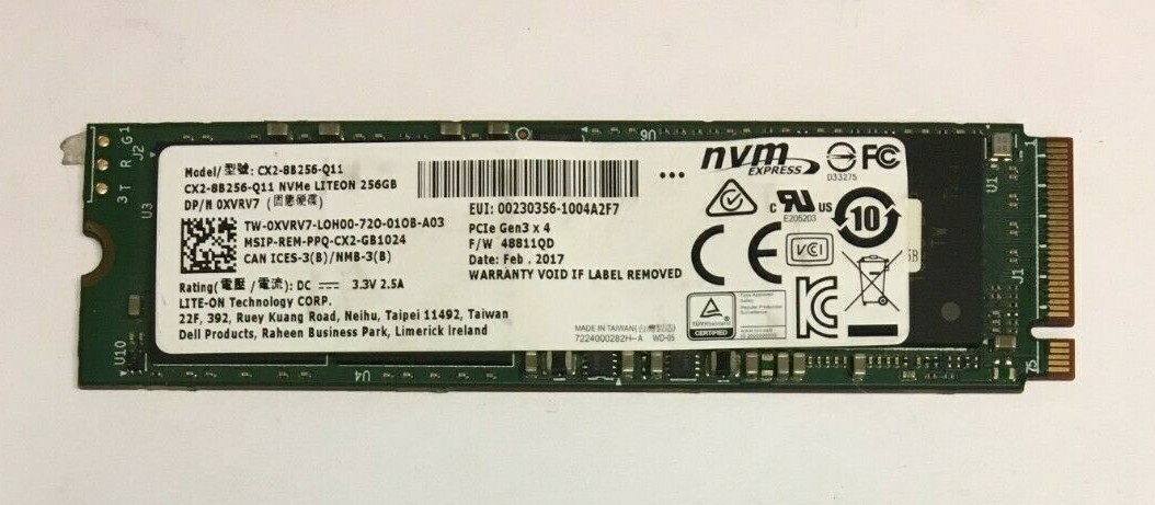 *LOT OF 5* 256GB M.2 PCIE NVME 2280 SSD Solid State Drive Major Brand