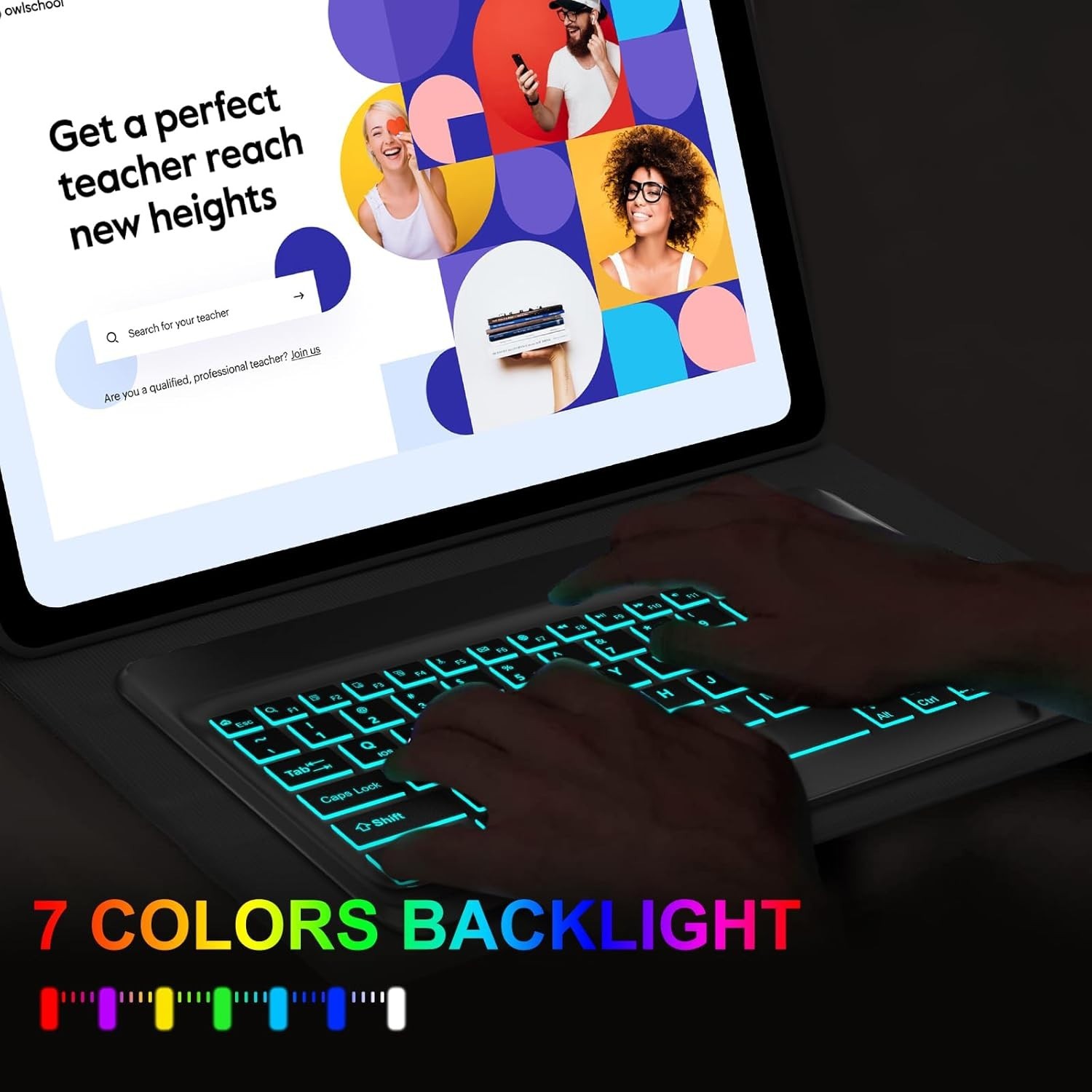 Galaxy Tab S10 Ultra/S9 Ultra/S8 Ultra Keyboard Case 14.6 inch, 7-Color Backl…