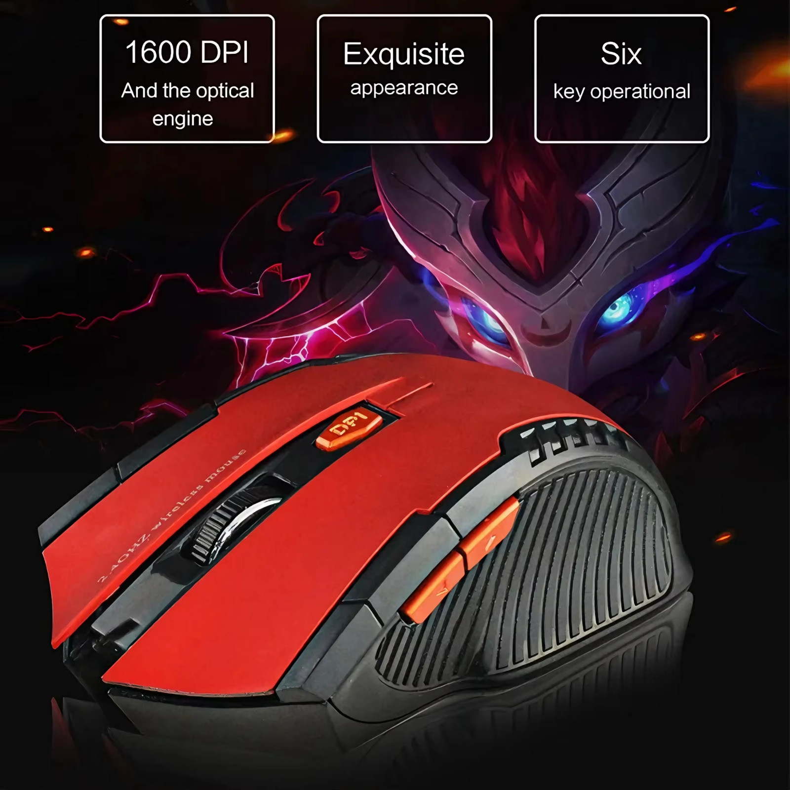 2.4G Wireless Gaming Mouse 6 Buttons Adjustable DPI USB Receiver PC Laptop