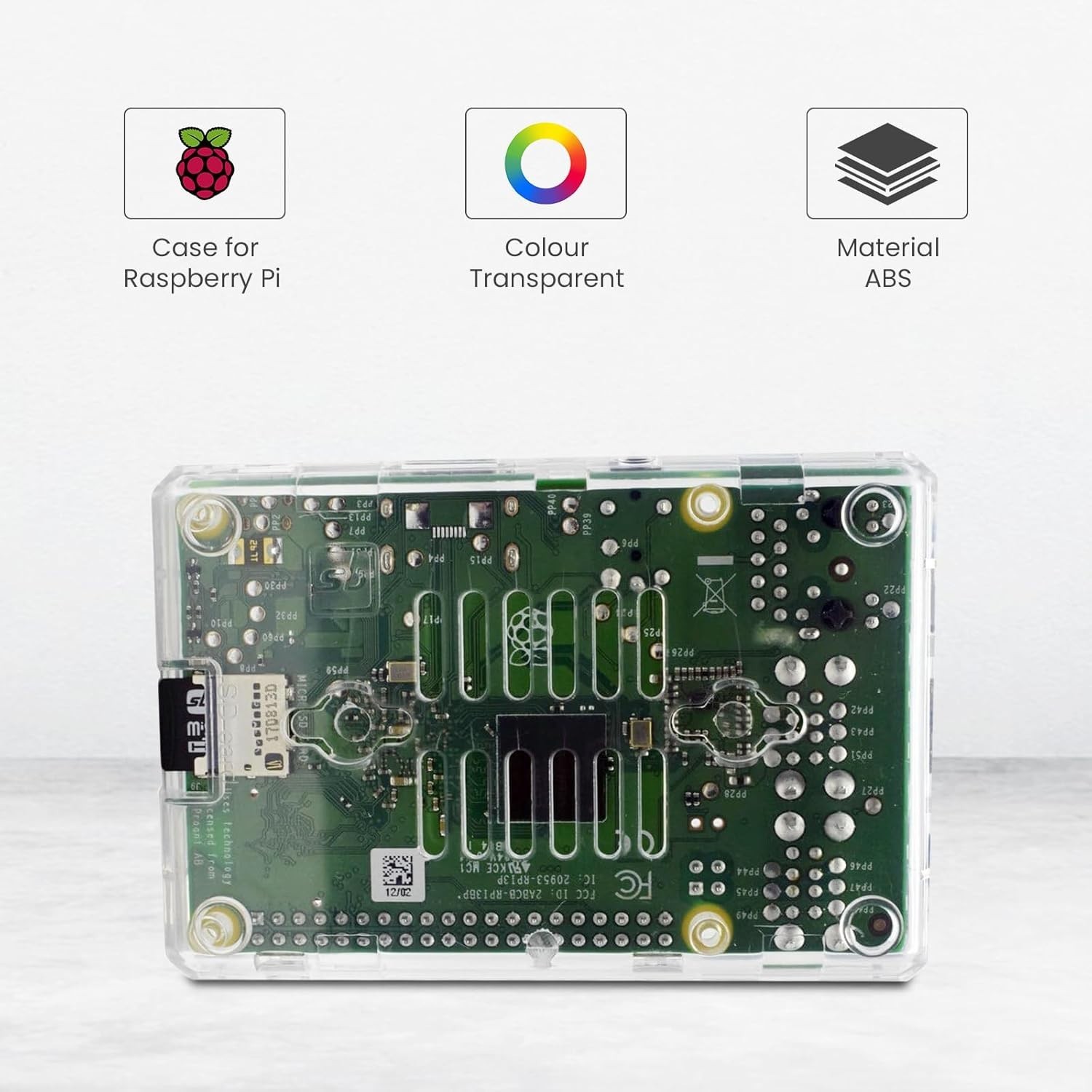 Elegant Transparent ABS Case for Raspberry Pi 3 Model B+ – Snap-Fit & Mountable