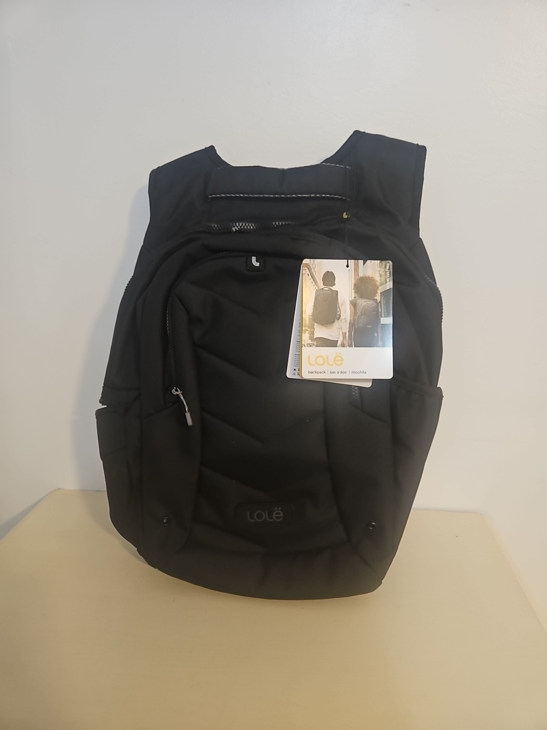 Lole Quilted Laptop Backpack Bag – Black – Fits 17 in. – Padded – Luggage Strap