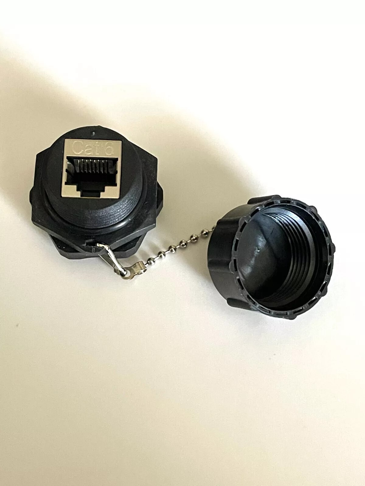 NEW Cat.6 RJ45 Shielded Industrial Panelmount Bulkhead Coupler with Dust Cap