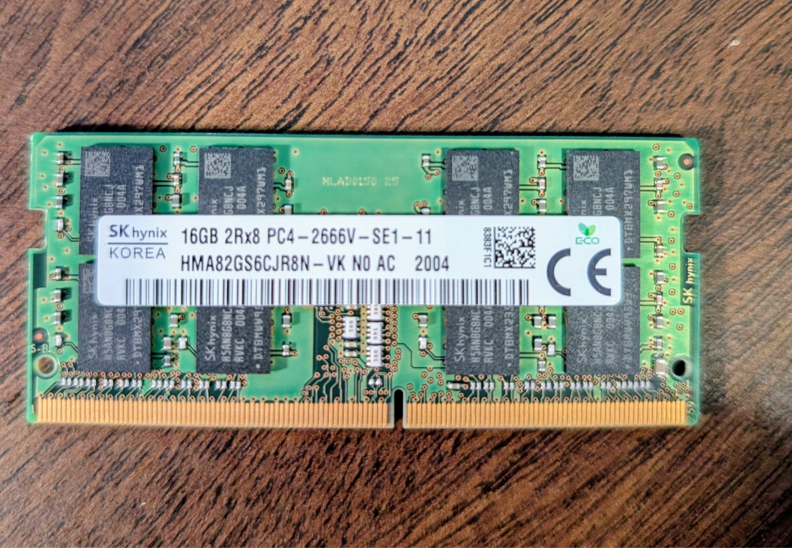 SK Hynix 16GB 2Rx8 PC4-2666V SODIMM Laptop RAM HMA82GS6JJR8N-VK