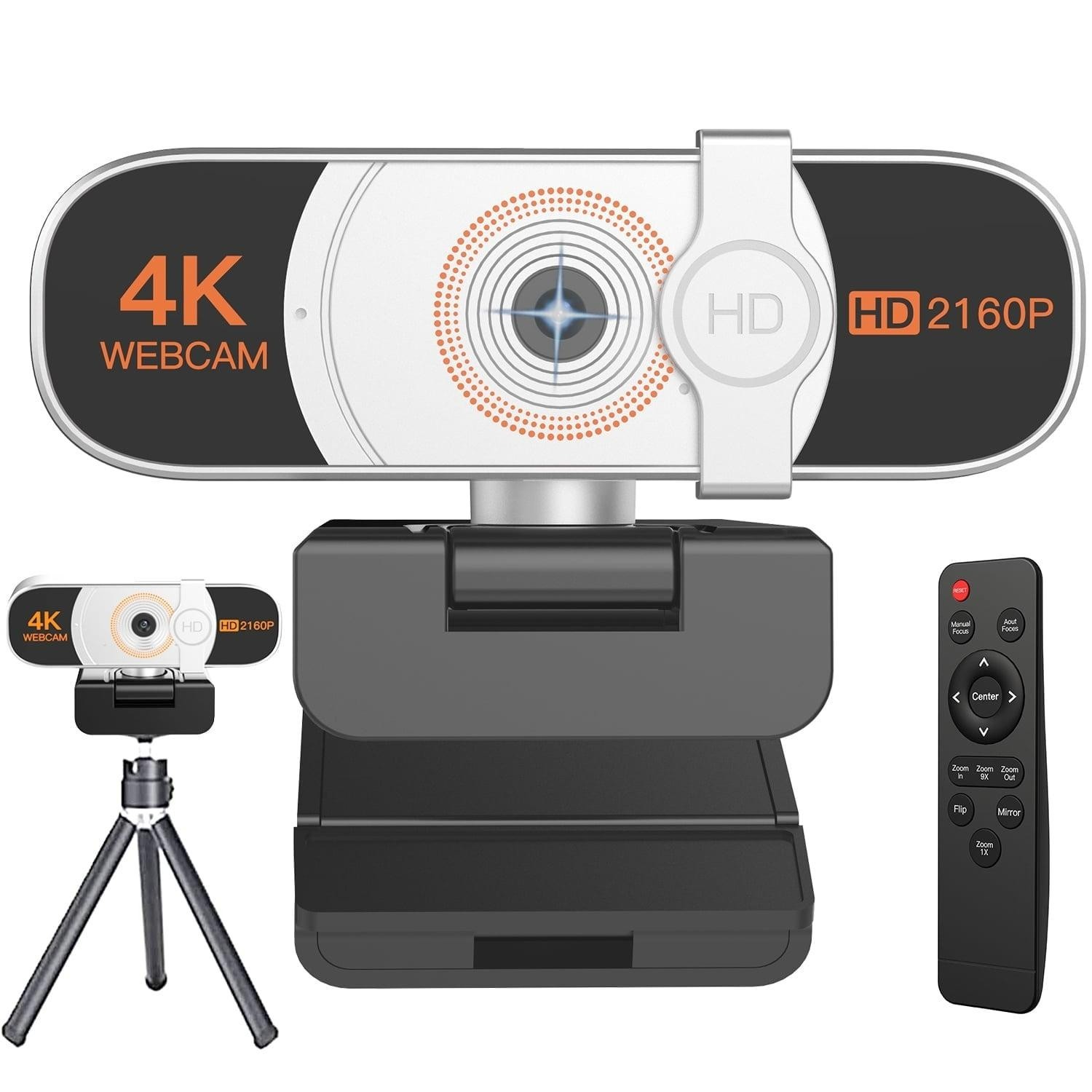 4K Webcam HD 2160P USB Camera with Remote Control & Tripod for PC Laptop Zoom
