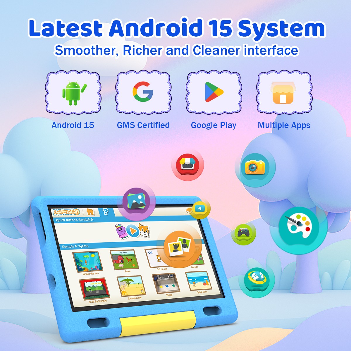10.1″ Kids Tablet Android 15 Tablet for Kids 20GB+128GB ROM with Octa-Core WIFI
