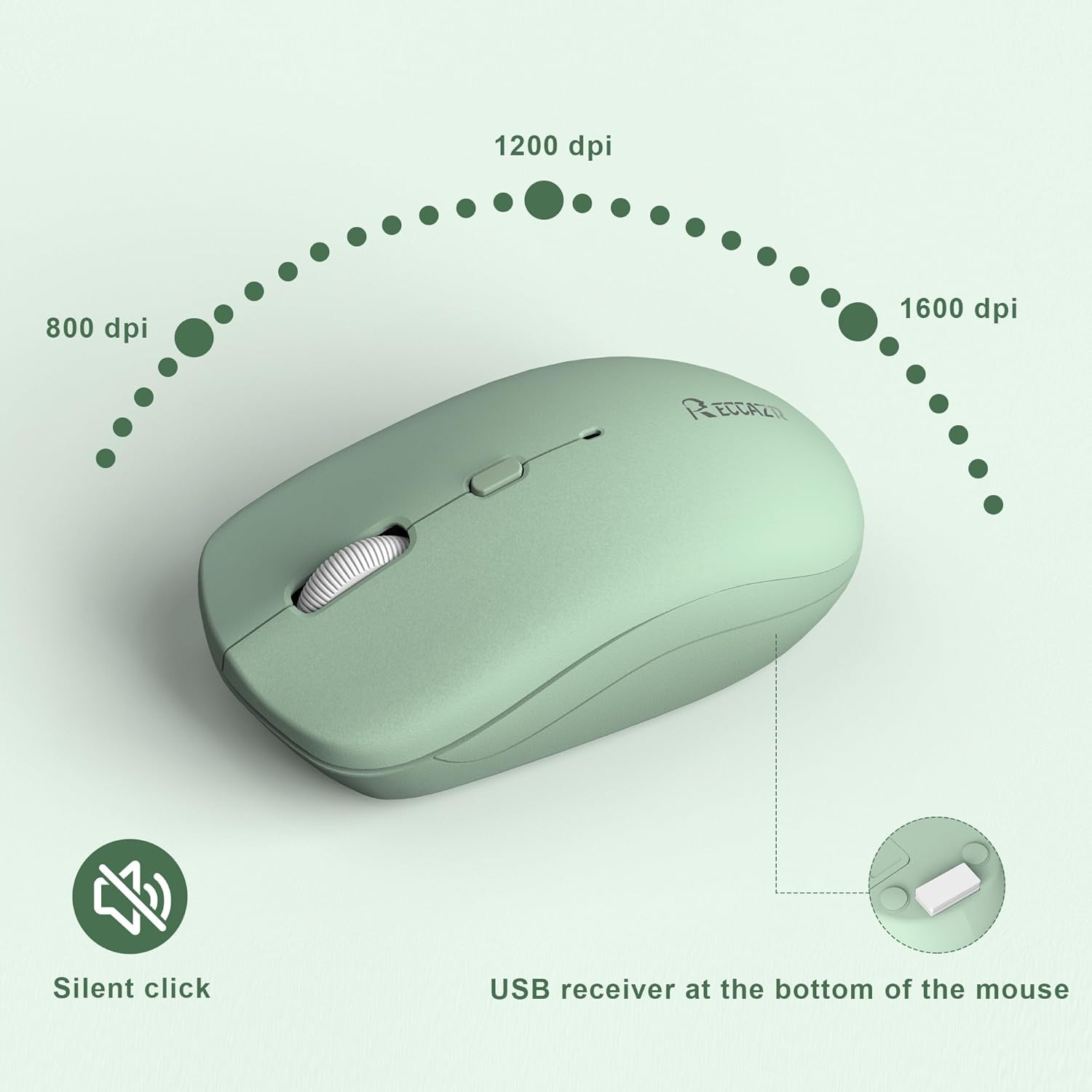 Wireless Keyboard and Mouse Combo Full Size Quiet Keys for Windows PC Mac