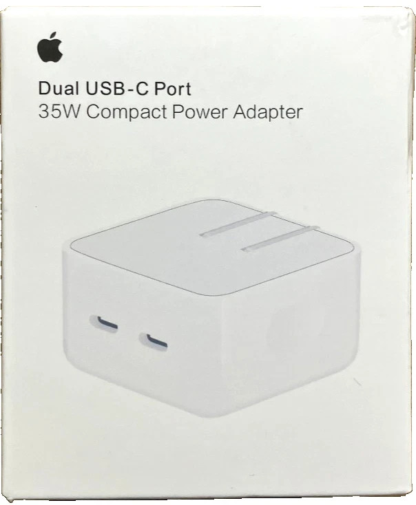 Apple 35W Dual USB-C Port Compact Power Adapter for Macbook iPhone etc