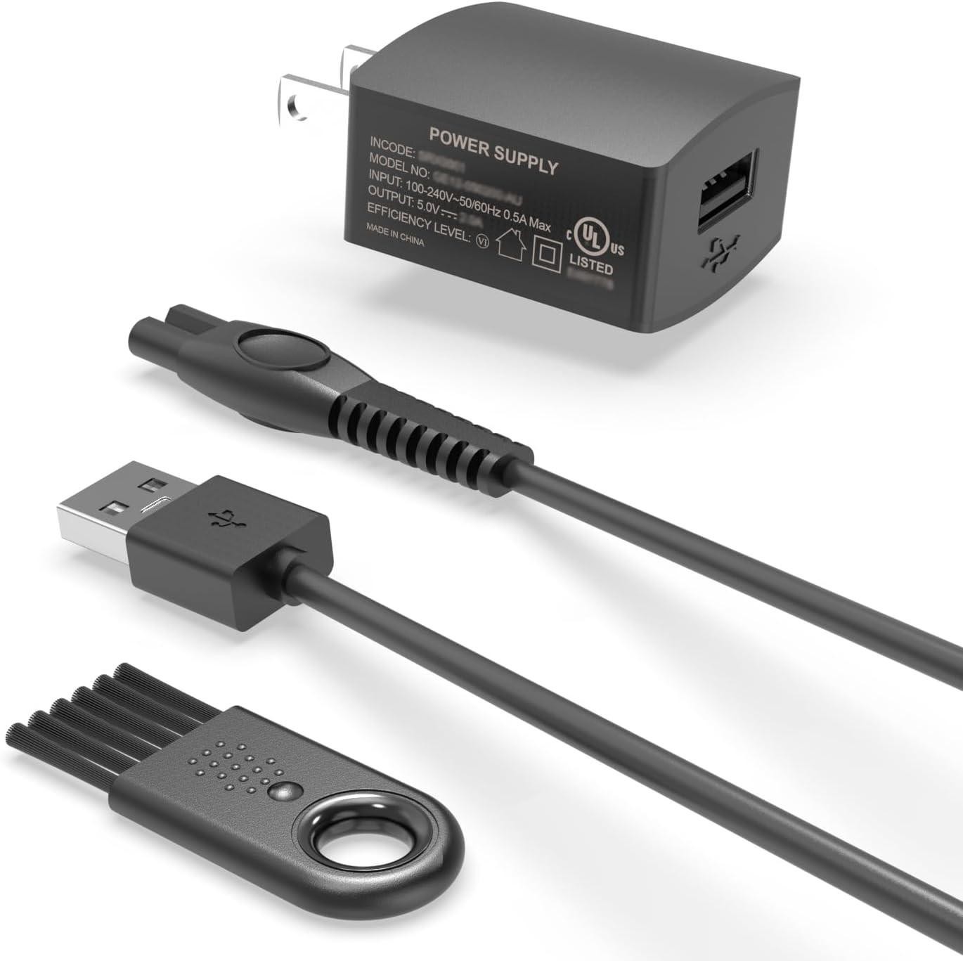 5v Ul Fast Charger Fit for Philips Norelco 2400 2600 3600 3900 5400 Black