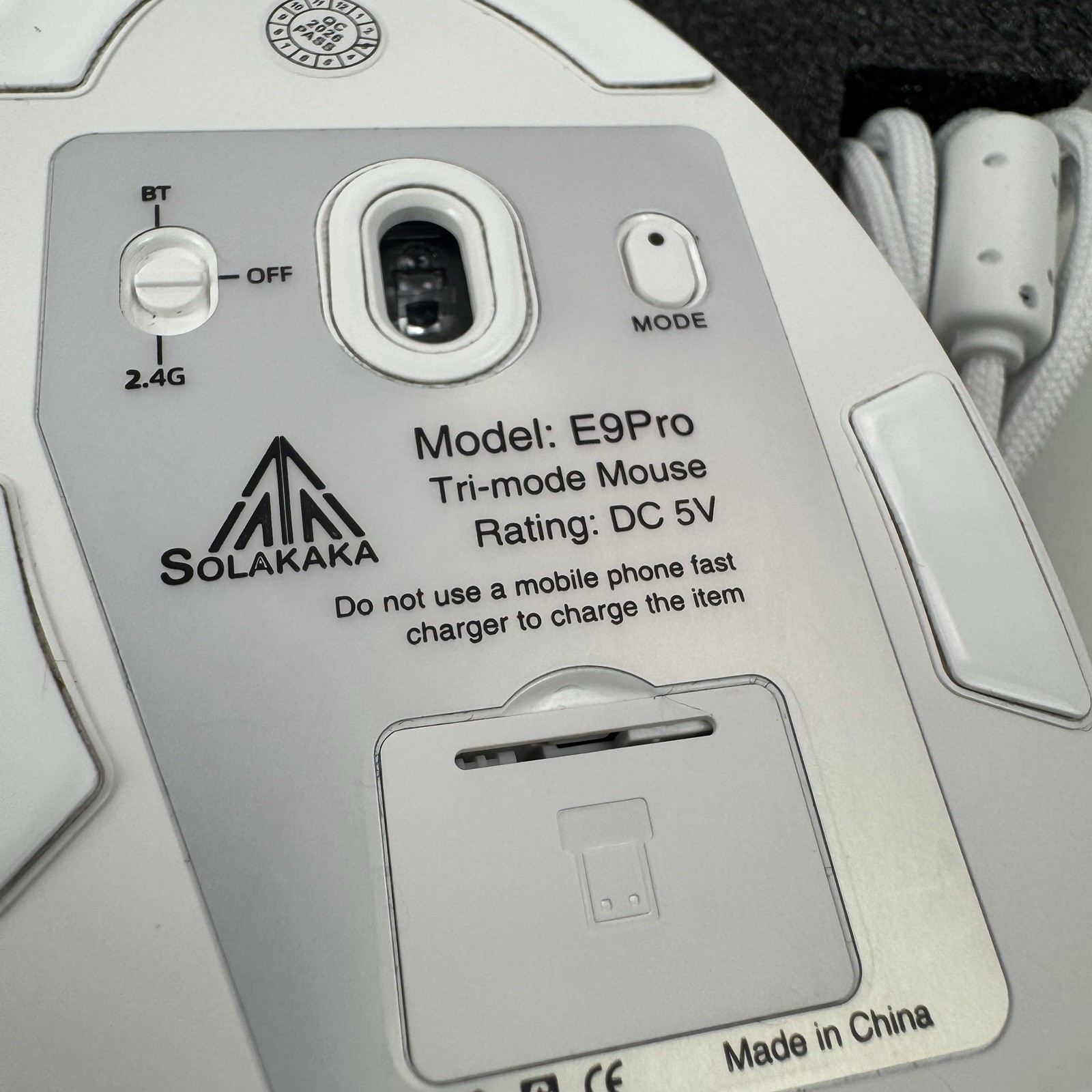 SOLAKAKA E9 PRO Vertical Ergonomic Wireless MMO Gaming Mouse Black Tri-Mode