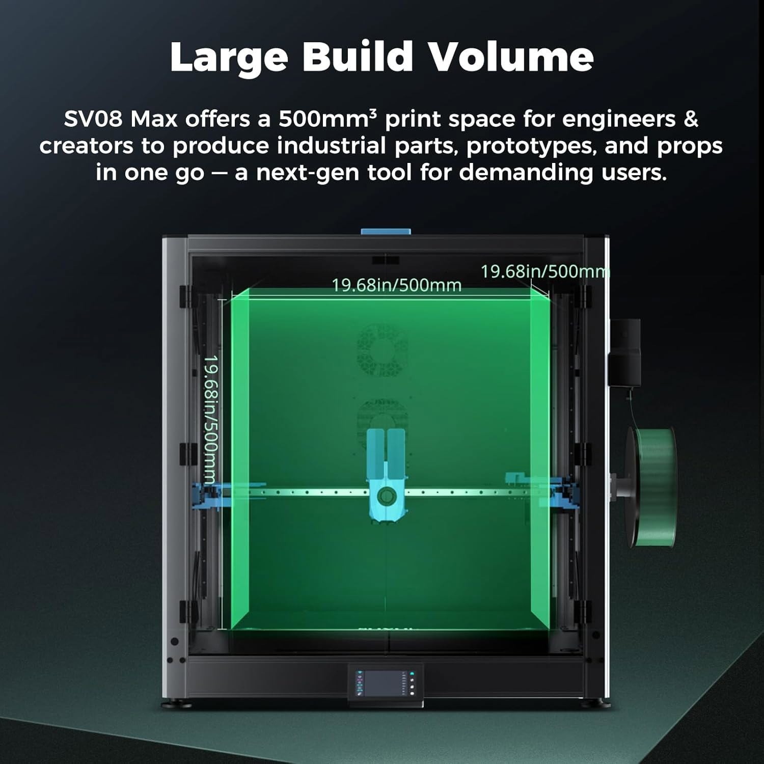 Sovol SV08 Max 3D Printer 700mm/s Eddy Current Scanning 500×500×500mm+Enclosure