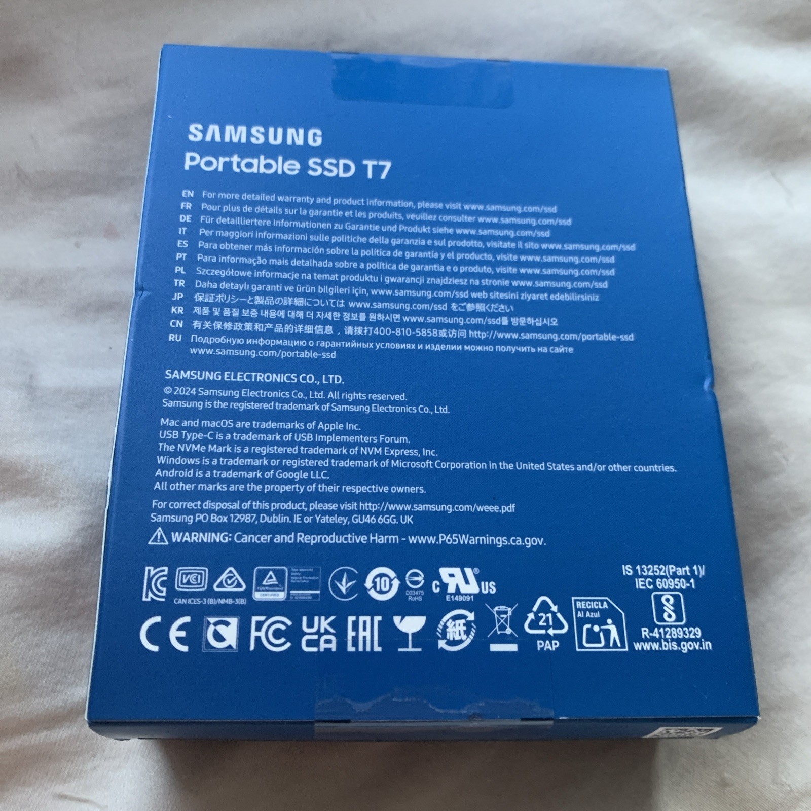Samsung T7 2TB USB 3.2 Portable Solid State Drive – Titan Grey,New,Sealed