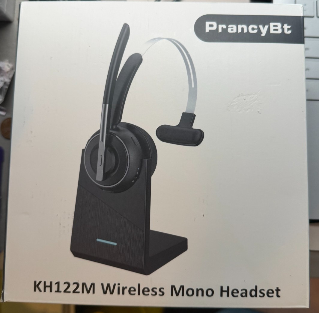 PrancyBt KH122M Wireless Mono Bluetooth Headset Black USB Dongle Charging Stand