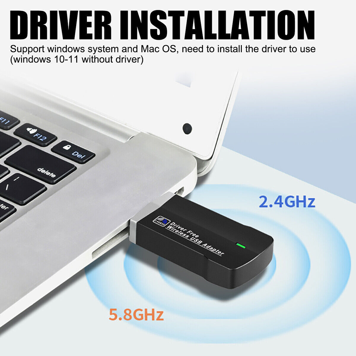 1300Mbps WiFi USB Wireless Network Receiver 2.4/5G Dual-Band Win10 11 Drive Free