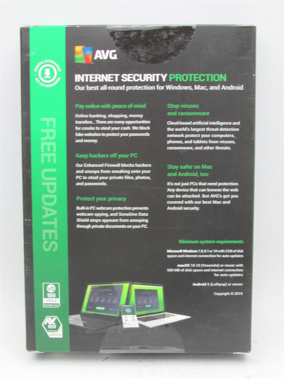 AVG INTERNET SECURITY PROTECTION for Windows/Mac/Android for up to 5 Devices NEW