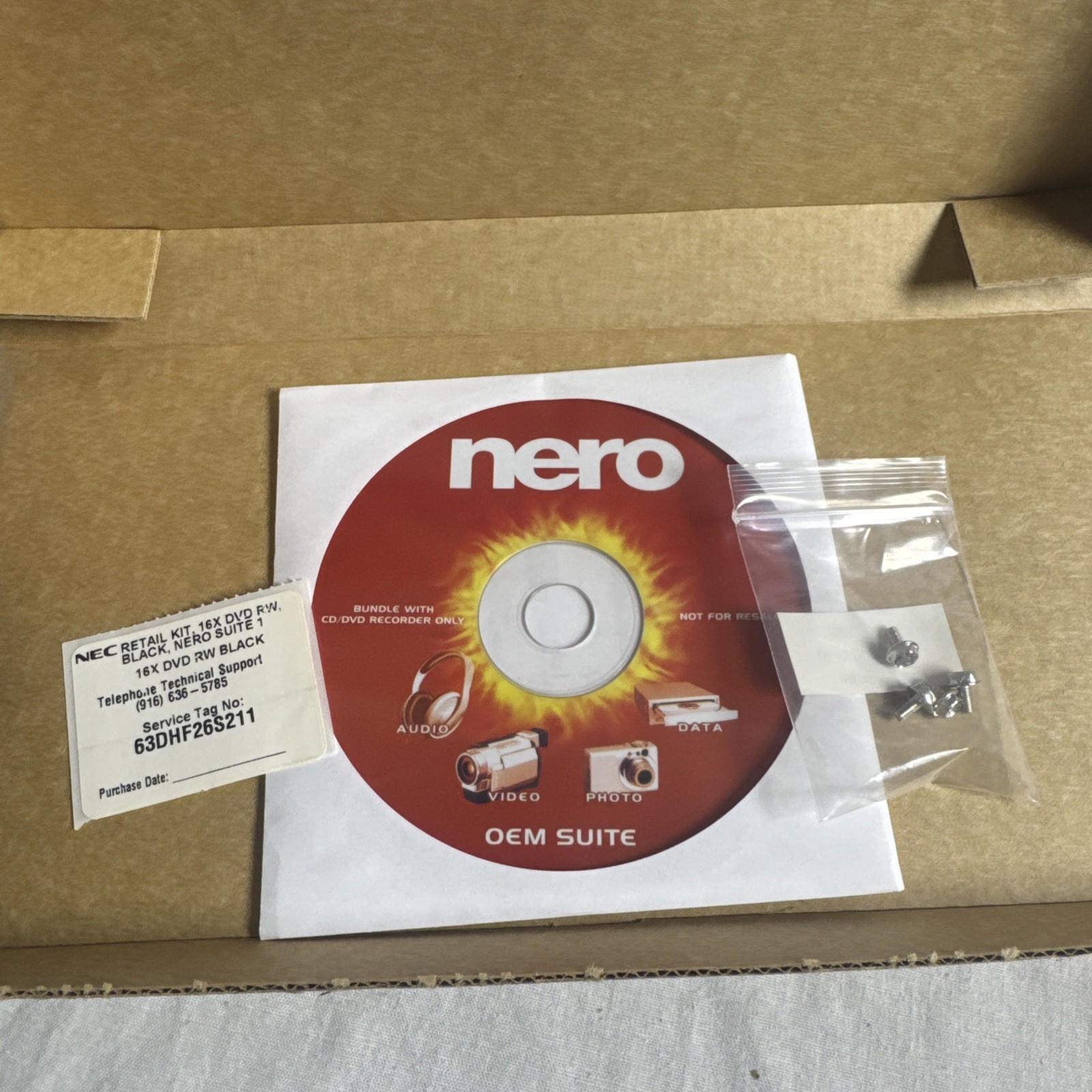NEC 16X DVD + R/RW Double Layer 48X Cd-r, 48x Cd-rom, 24x Cd-rw NEW IN BOX