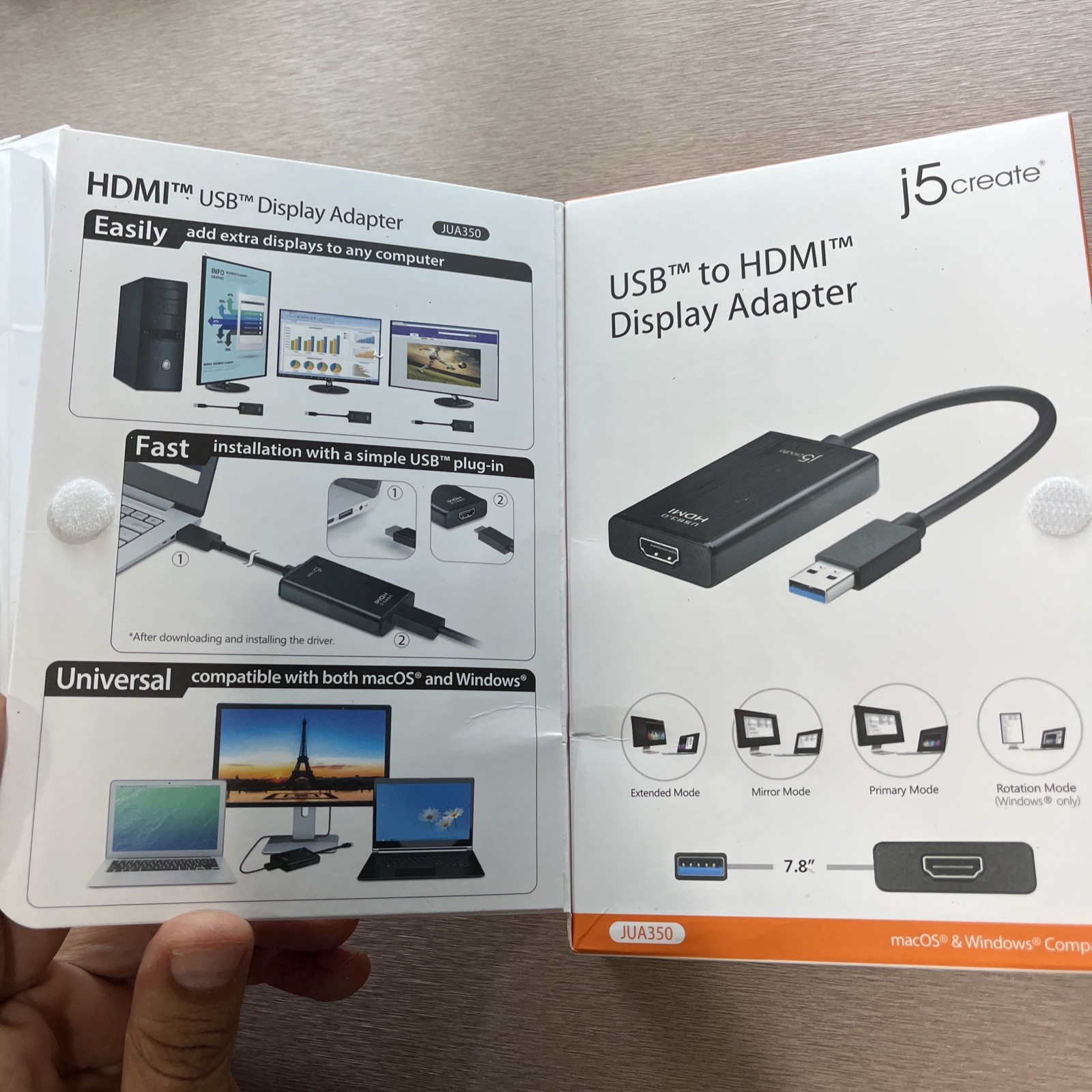 J5Create USB 3.0 To HDMI Display Adapter Jua350 MacOs & Windows New