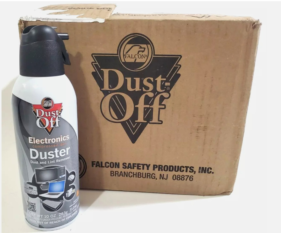 New Canned Air Falcon Dust-Off Compressed Computer Gas Duster 10 oz 12 Pack