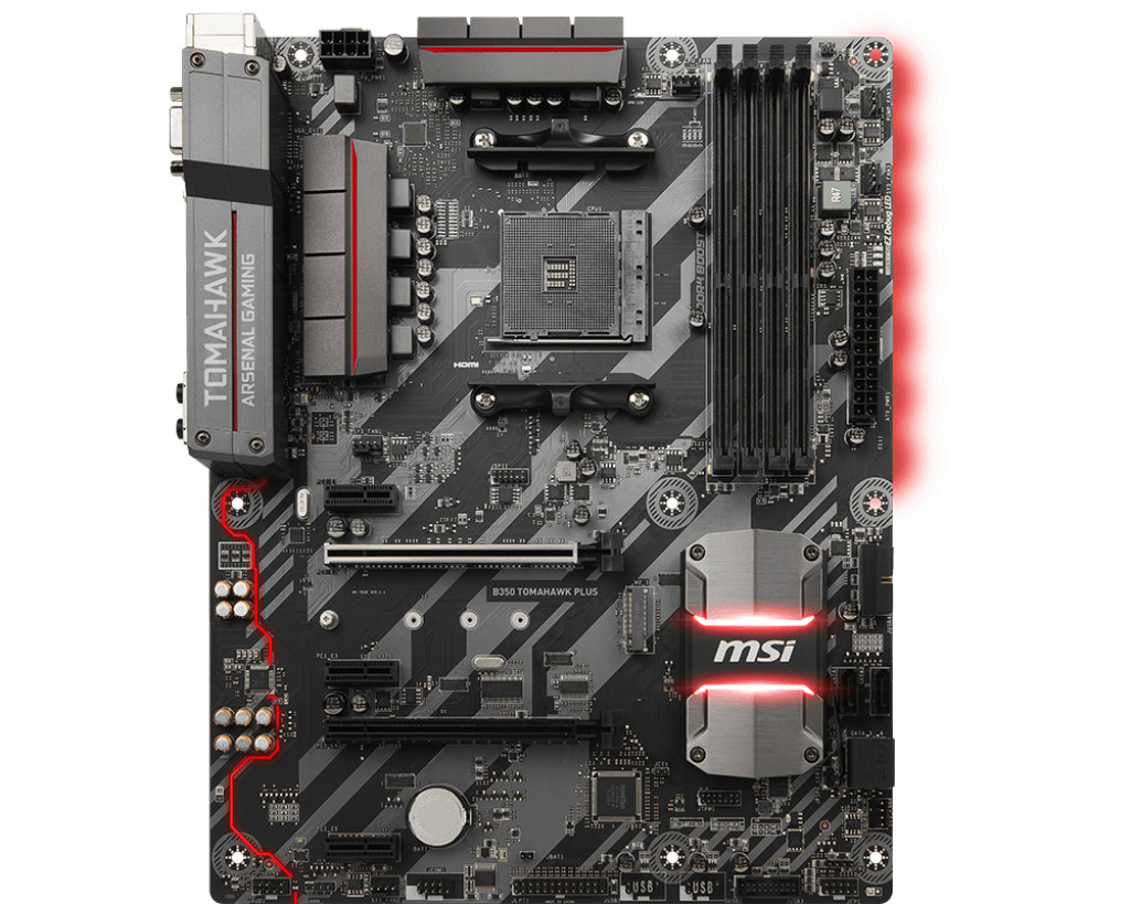 FOR MSI B350 TOMAHAWK PLUS AM4 AMD VGA DVI-D HDMI ATX Motherboard