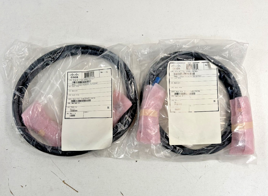Lot of 2 Cisco CAB-SPWR-150CM Stack Power/Power-Sharing Cable 37-1121-01 5Ft