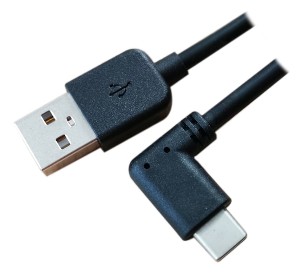 3ft USB Type-C 90 Degree Male to Type-A Male Cables 480Mbps Black